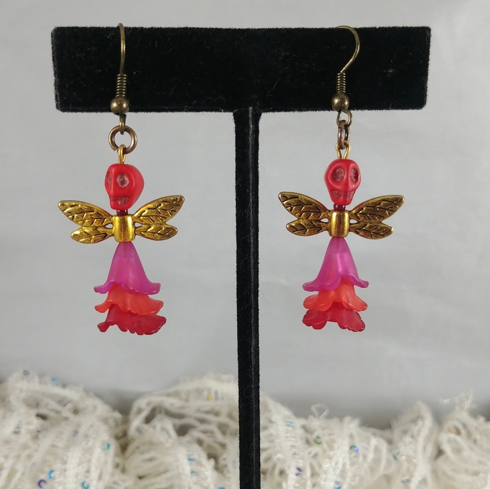 Fairy Skull Skeleton Earrings
